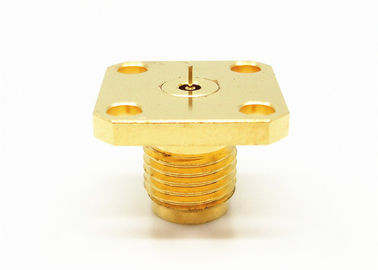 Bọc vàng 2.4mm nữ thẳng 4 lỗ Flange Mount Millimeter Wave Connector