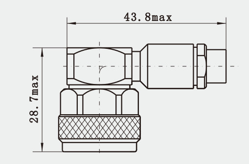 N Type Male Right Angle Stainless Steel RF Connector For CXN3450 / MF740A Cable