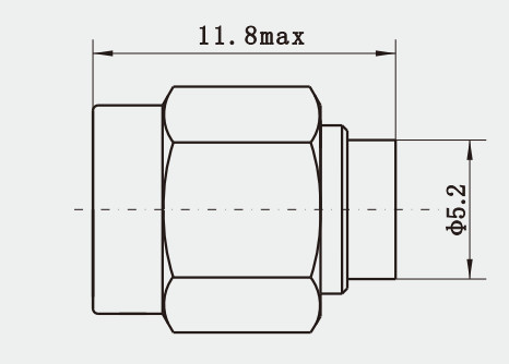 SMA Male RF Connector Plug For 3#Semi-rigid / Semi-flexible Cable