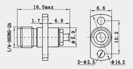 K2.92 Type Female RF Coaxial Cable Connector For 1# Semi-rigid/flexible Millimetre Cable