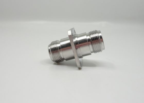 Stainless Steel N Type Straight 4 Hole Flange Mount Female To Female Coaxial Adapters Up To 11GHz