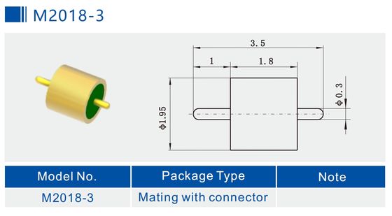 Single Pin RF 50 Ohm Glass To Metal Seal Connectors Hermetic M2018-3