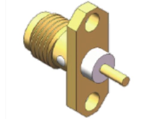 2 Holes Flange Mount SMA Female RF Coaxial Connector Panel Mount SMA Jack Frequency Up To 18GHz