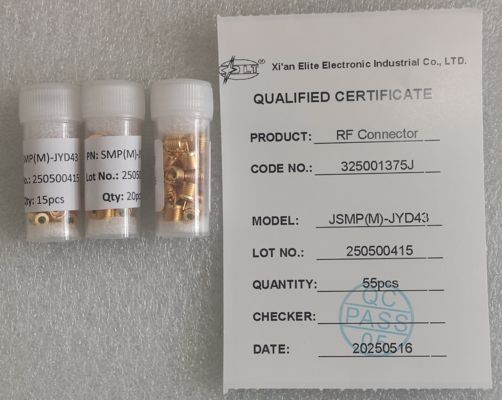 Hermetically Sealed SMP Male Limited Detent Bulkhead RF Plug Connector