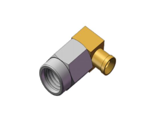 50Ω Right Angle 18GHz SSMA Male Mini SMA RF Coaxial Connector Cable Mating for .086 Cable, RG405