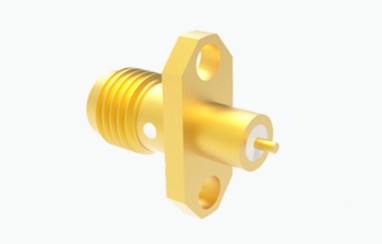 SMA Phụ nữ 2 lỗ Flange Brass RF Coaxial Connector cho ứng dụng hàng không vũ trụ