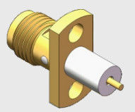2 lỗ Flange Mount SMA nữ RF Coaxial Microstrip Connector lên đến 18GHz