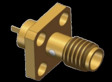 Đầu nối đồng trục RF SSMA Cái, gắn mặt bích 4 lỗ với Microstrip phẳng 18GHz 50Ω