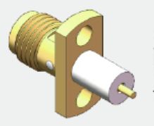 Đầu nối đồng trục RF SMA Jack gắn mặt bích 2 lỗ, gắn bảng SMA Jack, tần số lên đến 18GHz