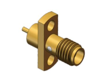Đồng đồng kim vàng mạ SSMA RF Connector Flange Mount Phạm vi tần số DC đến 18GHz Mini SMA Sử dụng các thành phần vi sóng