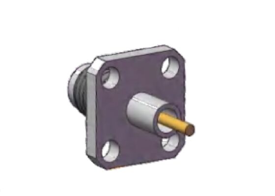 Đầu nối RF 40GHz 2.92mm Đầu cái Gắn mặt bích 4 lỗ Đường kính chân phù hợp 0.051 inch (1.3mm) Khoảng cách lỗ mặt bích 0.339 inch (8.6mm)