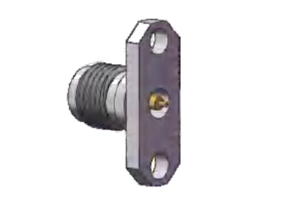 SS Shell 40GHz K Type 2.92mm RF Connector nữ Jack 2-Hole Flange Mount Pin Diameter 0.3mm, 0.4mm, 0.5mm, 0.7mm, 0.8mm, Flange Hole Spacing 12.2mm
