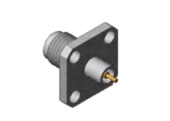 Đầu nối RF 2.92mm loại K Jack bốn lỗ, mặt bích vuông 12.7mm 0.5 inch, đường kính chân pin 1.3mm, 0.8mm, 0.7mm