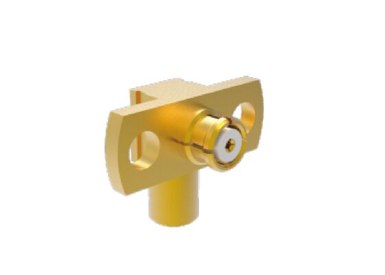 50Ω 18GHz SMP Nữ SMP Jack Góc phải 2 mặt bích Đầu nối RF hàng không vũ trụ Giao phối cho cáp .086