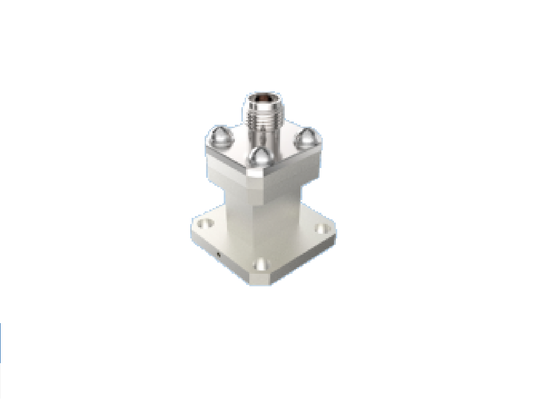 WR28 BJ320 End Ra mắt ống dẫn sóng đến Bộ chuyển đổi đồng trục loại K 2,92mm 26,4GHz-38GHz Ka Band Đầu nối chuyển tiếp đồng trục ống dẫn sóng RF cấp hàng không vũ trụ