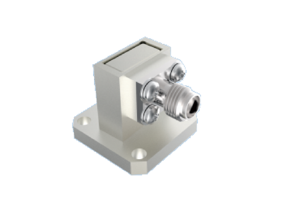 WR28 BJ320 Ống dẫn sóng góc phải sang Bộ chuyển đổi đồng trục loại K 2,92mm 26,4GHz-38GHz Ka Band Đầu nối chuyển tiếp đồng trục ống dẫn sóng RF cấp hàng không vũ trụ