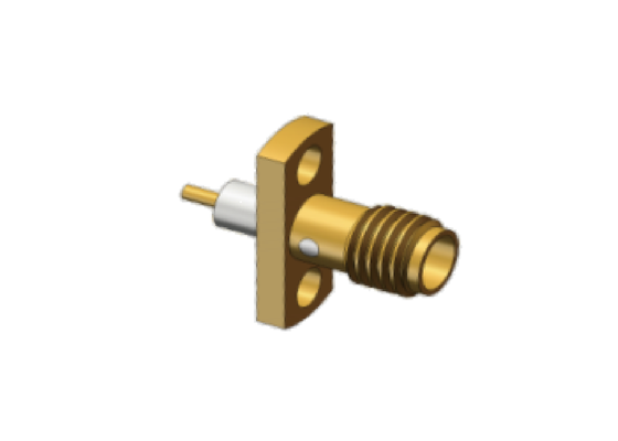 Mặt bích 2 lỗ Hợp kim đồng Mini SMA Jack Kết nối đồng trục RF lên đến 18GHz