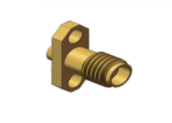 50Ω 2 lỗ Flange Mount Jack Mini SMA nữ RF Coaxial.086 Cable Connector 18GHz