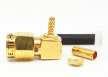 50Ohm SMA Nam Đầu nối đồng trục RF góc phải Cáp SMA