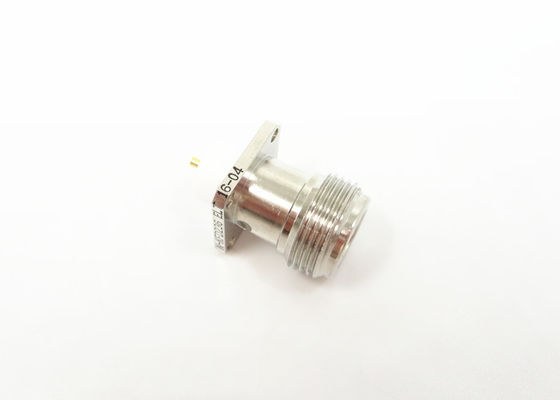 Đồng trục Nữ loại N Đầu nối RF Mạ Niken 4 lỗ Mặt bích