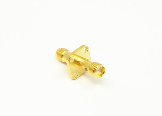 Mặt bích 4 lỗ gắn kết nối SMA RF / Đầu nối ăng ten RF mạ vàng