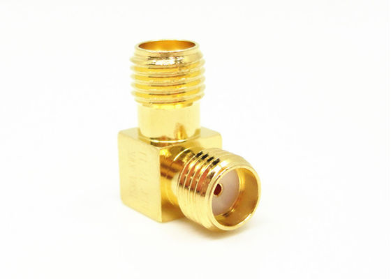 SMA Nữ đến SMA Nữ Góc phải (RA) 50Ω Bộ chuyển đổi đồng trục RF 50Ω