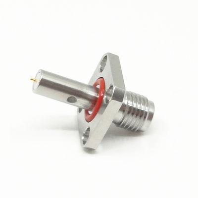 Mặt bích 4 lỗ Đầu nối SMA RF nữ được hàn kín