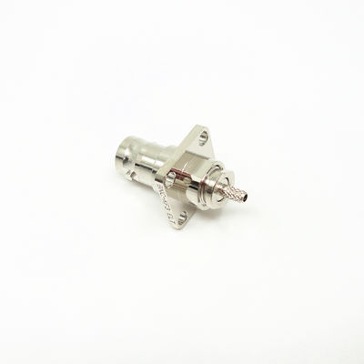 Đầu nối mặt bích BNC lưỡi lê điện 50Ohm 4 lỗ mạ niken